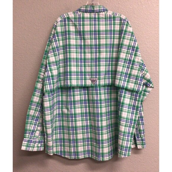 Columbia PFG Shirt Men’s 3X Big Blue Fishing Omni Shade Vented Super Bahama - Picture 2 of 11